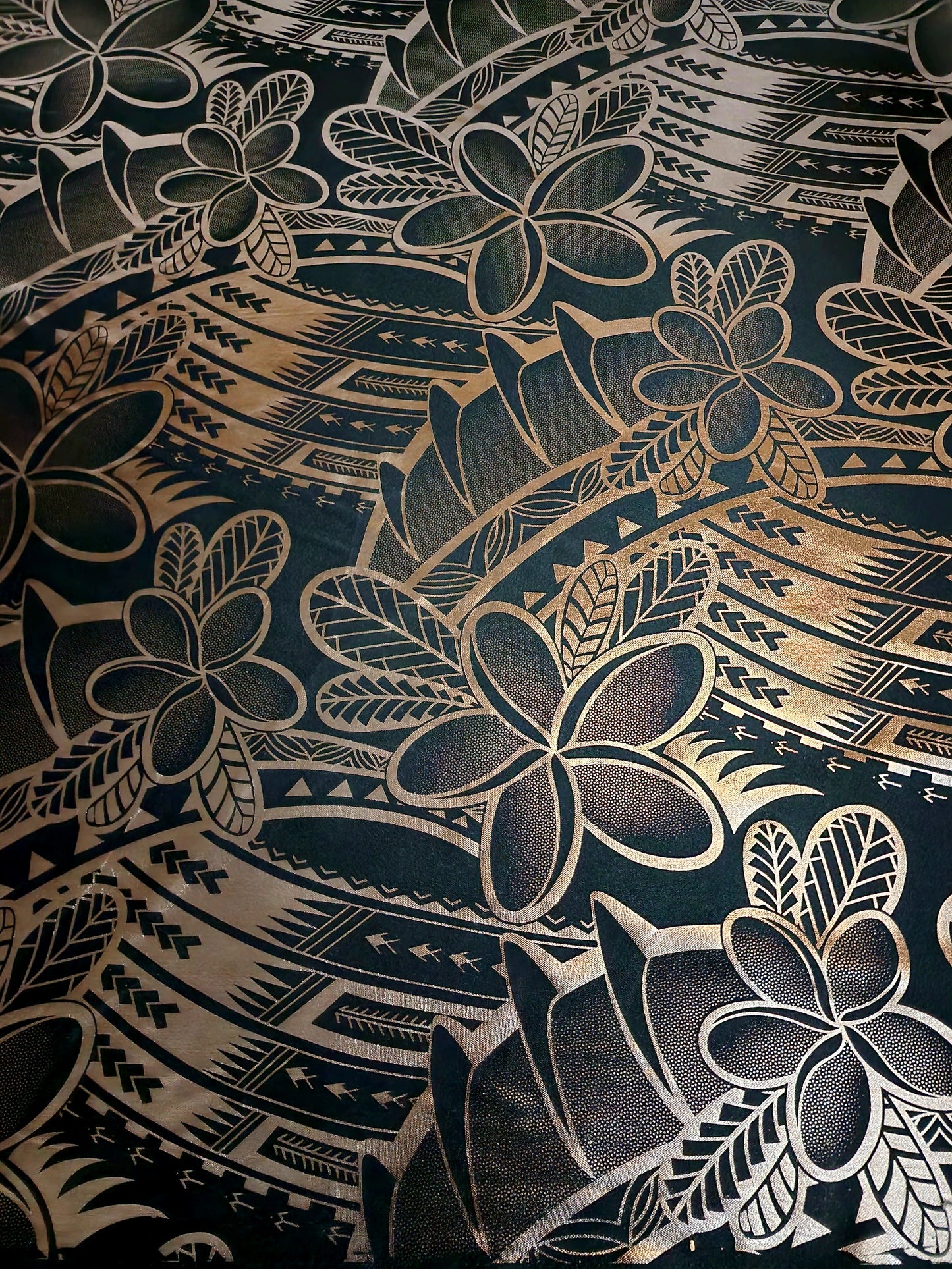 Stretch Polynesian Design #39 Rose Gold on Black