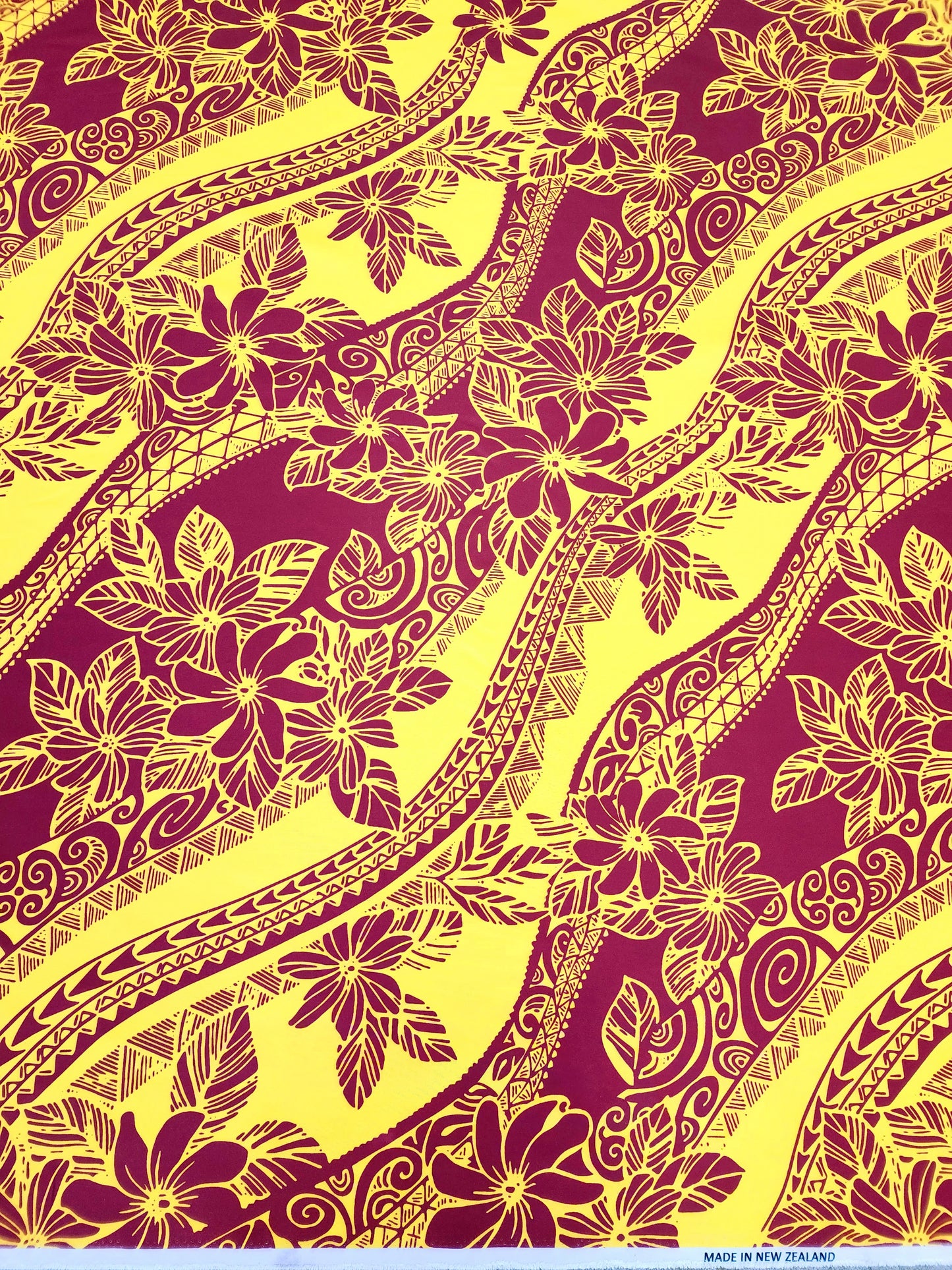 Polynesian Design #144 Maroon and Yellow