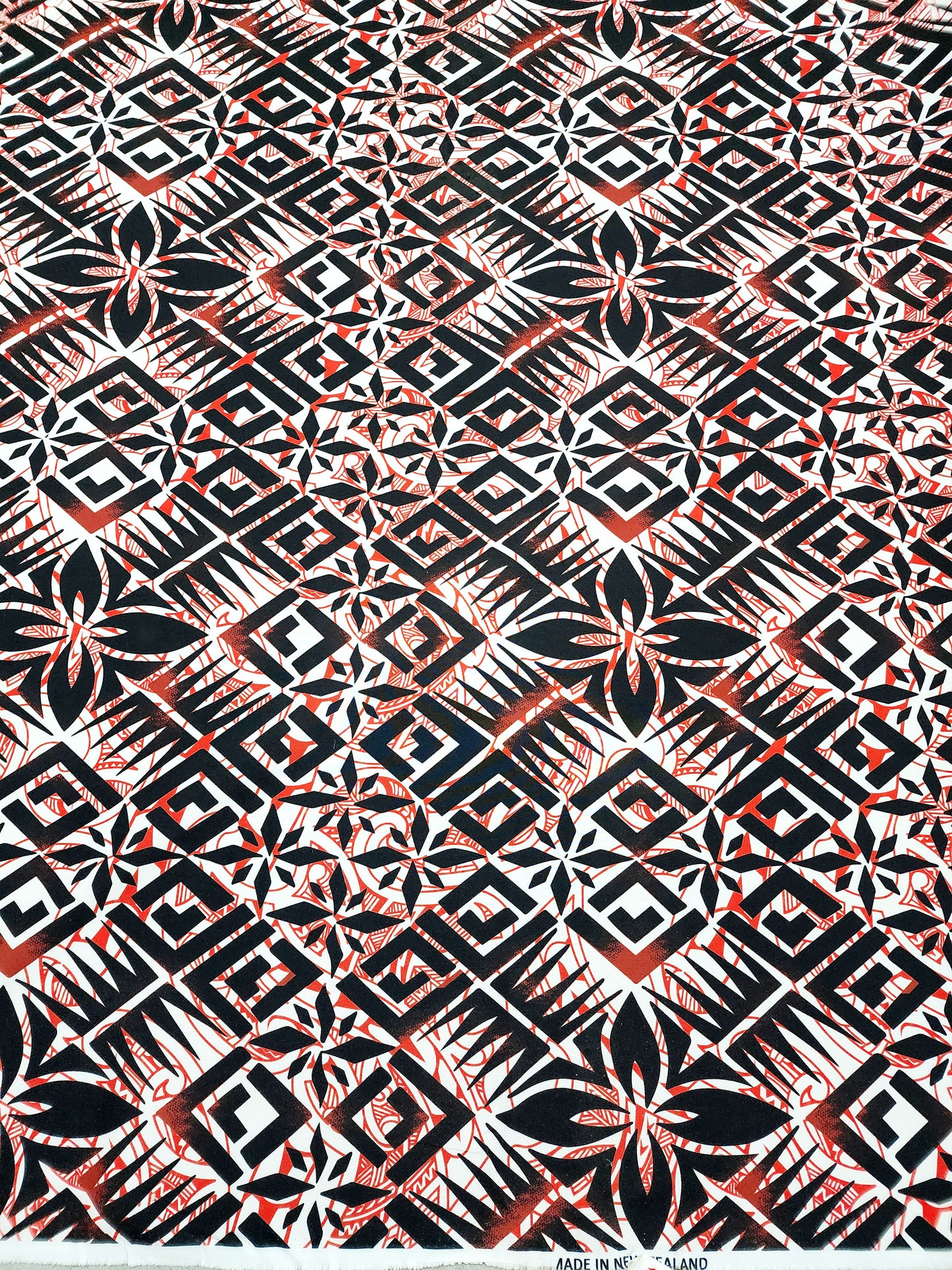 Polynesian Design #127 Black, Red and White