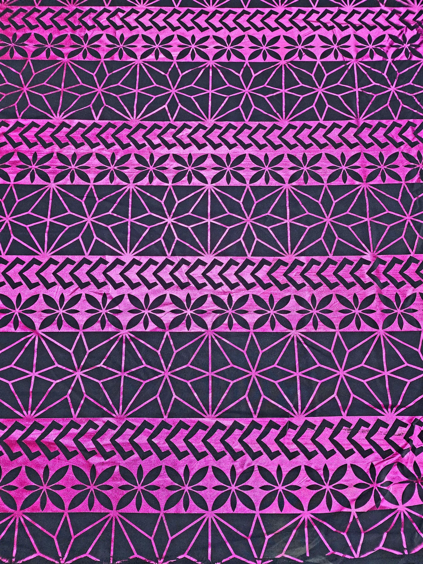 Shiny Polyester Design #39 Pink on Navy Blue