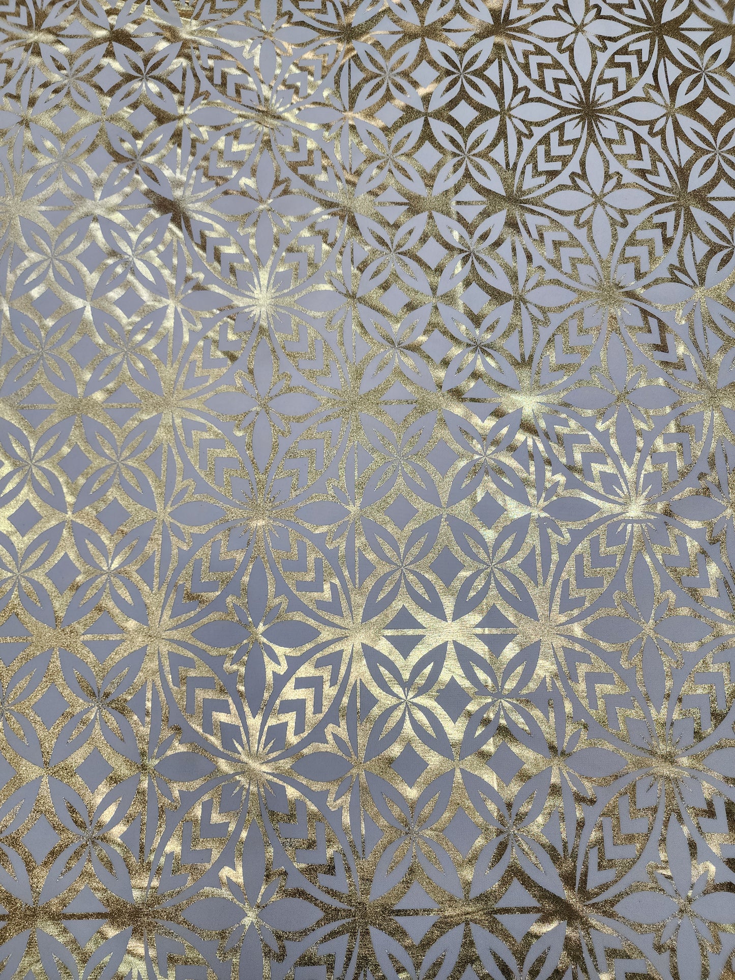 Shiny Polyester Design #77 Gold and Cream
