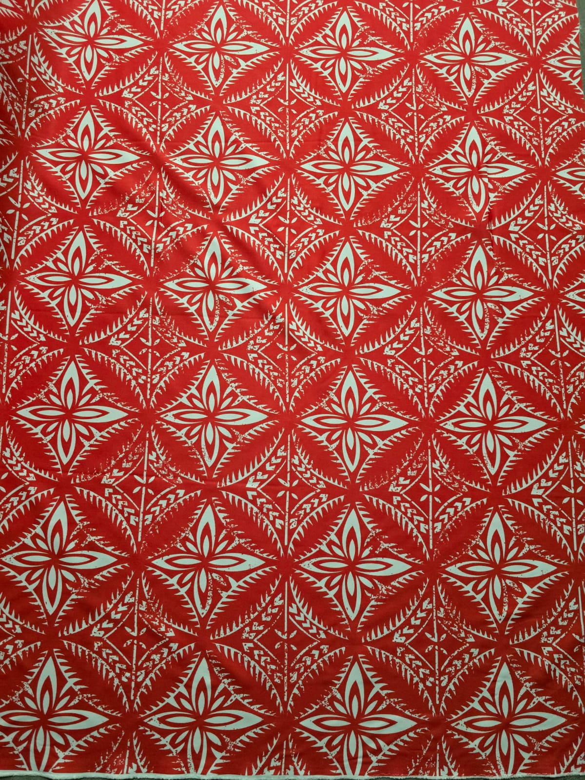 Polynesian Design #212 Red and White