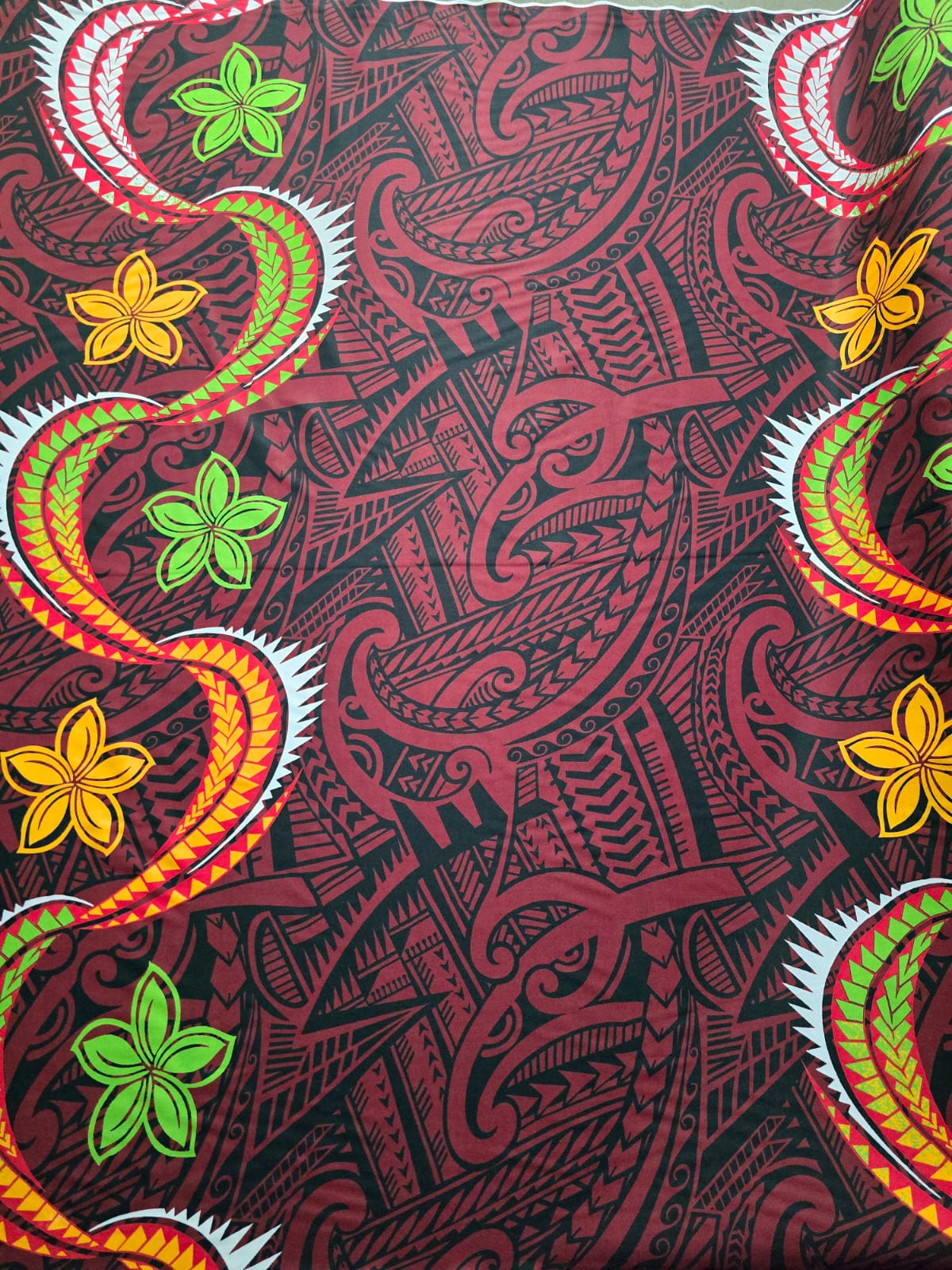 Polynesian Design #214 Red and Black