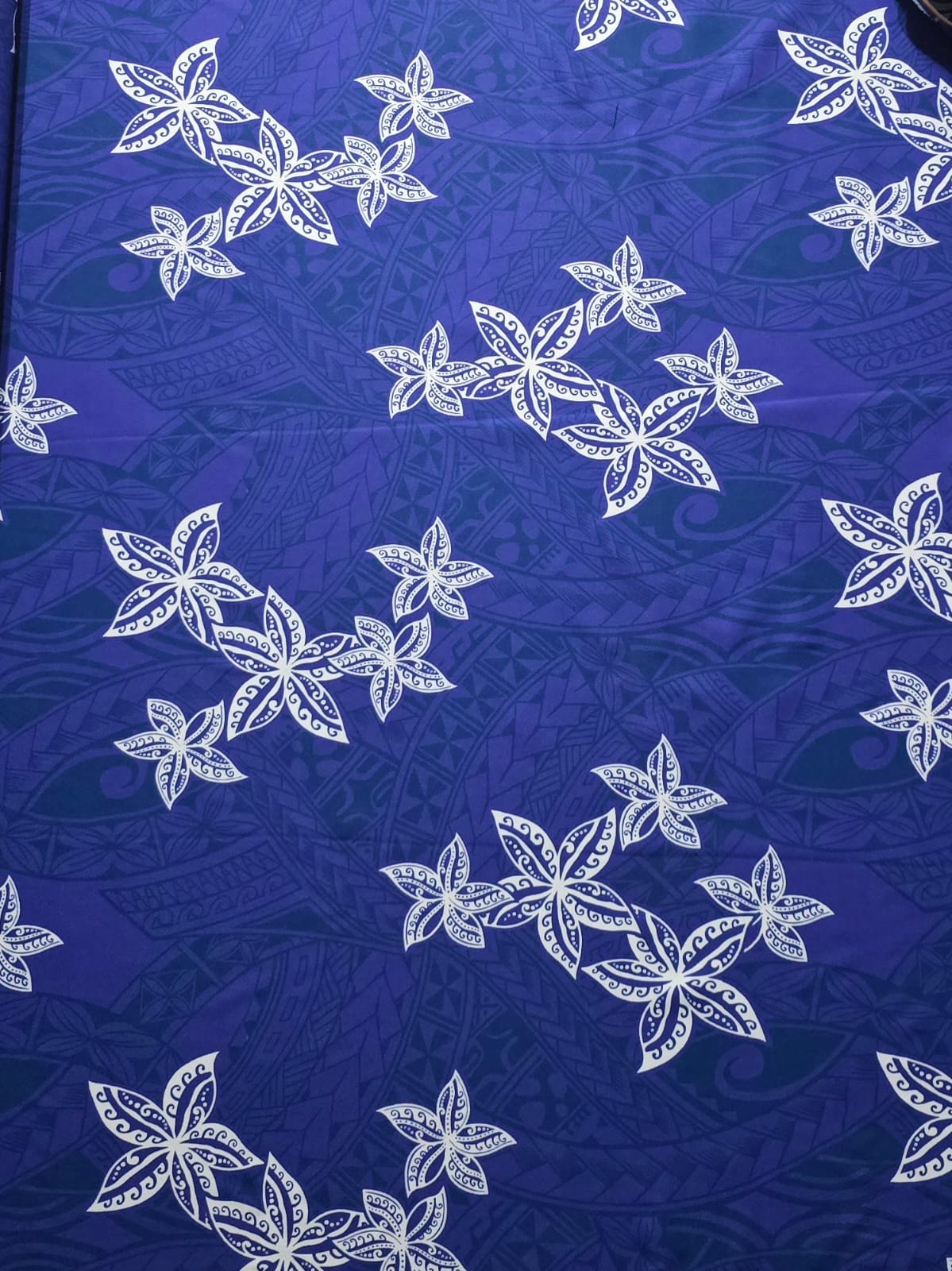 Polynesian Design #249 Blue and White