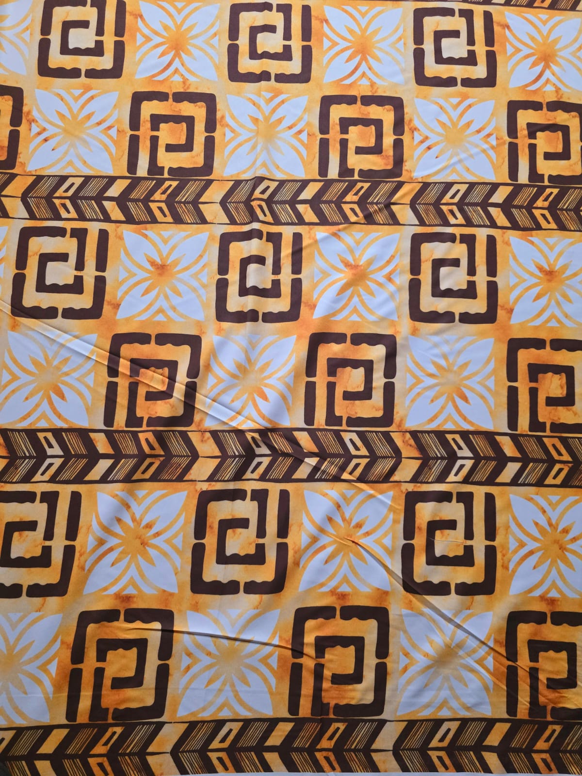 Polynesian Design #200 Yellow, Brown and White