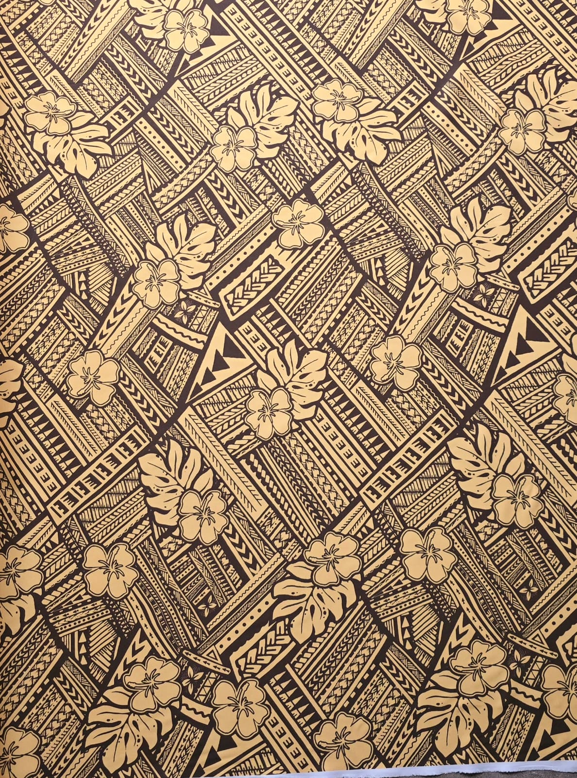 Polynesian Design #202 Brown and Yellow
