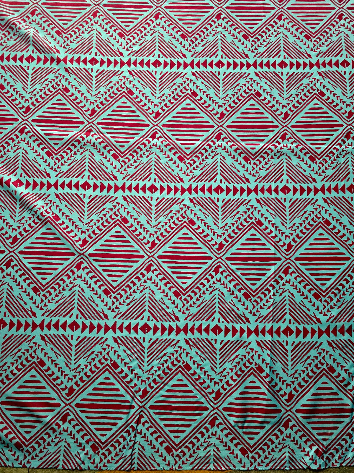 Polynesian Design #206 Blue and Maroon