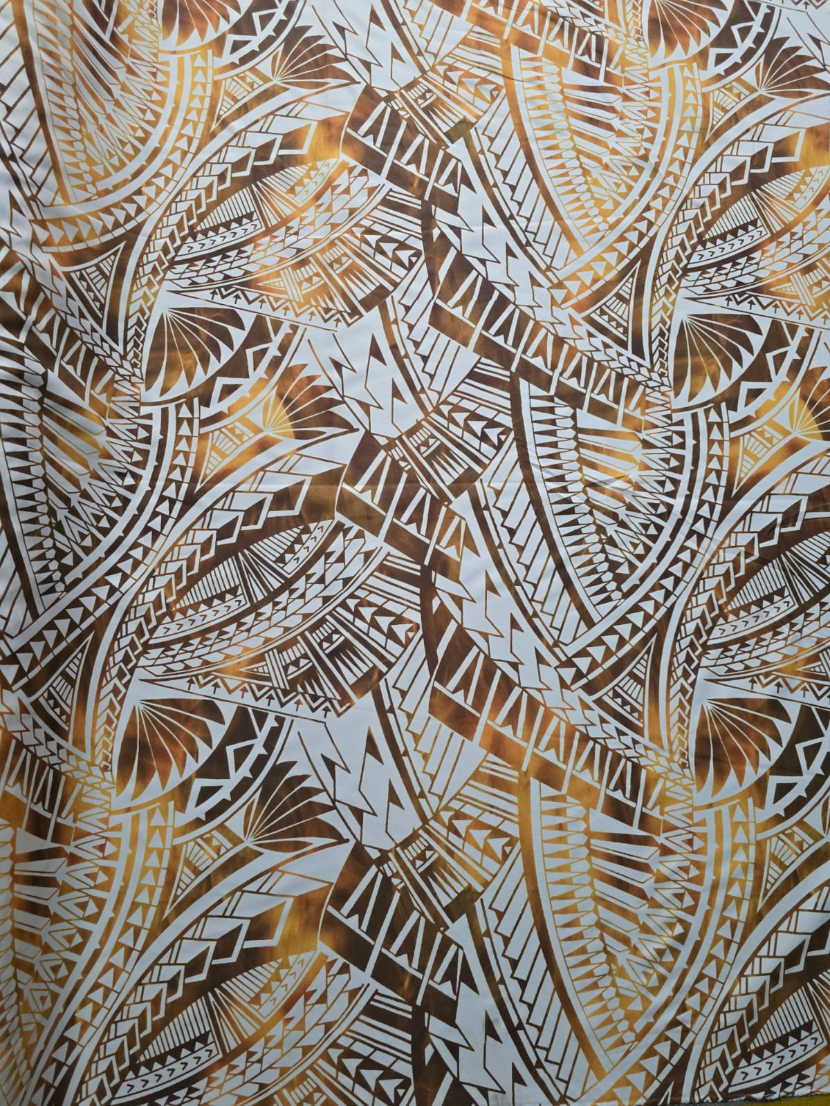 Polynesian Design #207 Gold, Brown and White