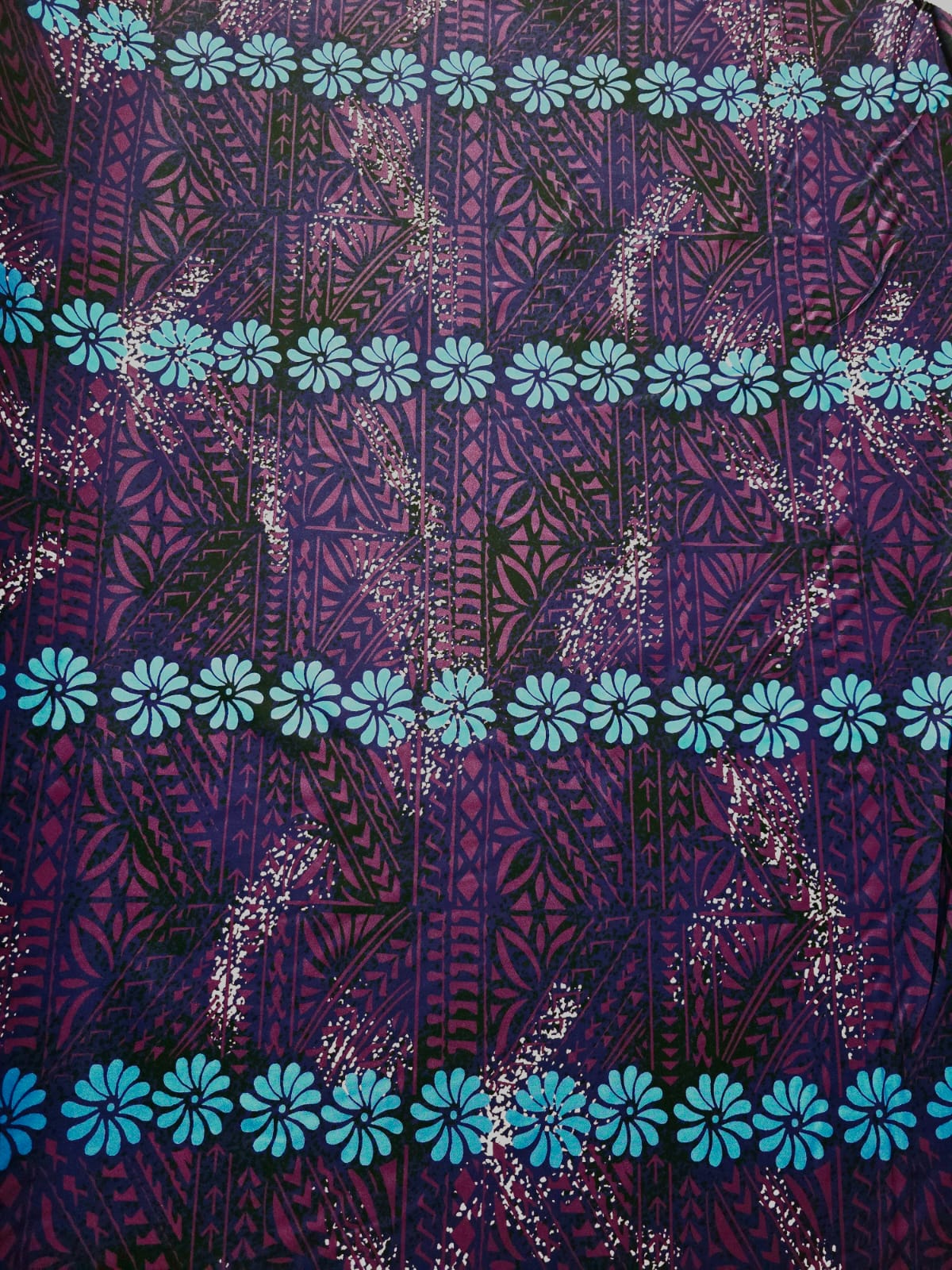 Polynesian Design #221 Purple, Black and Blue
