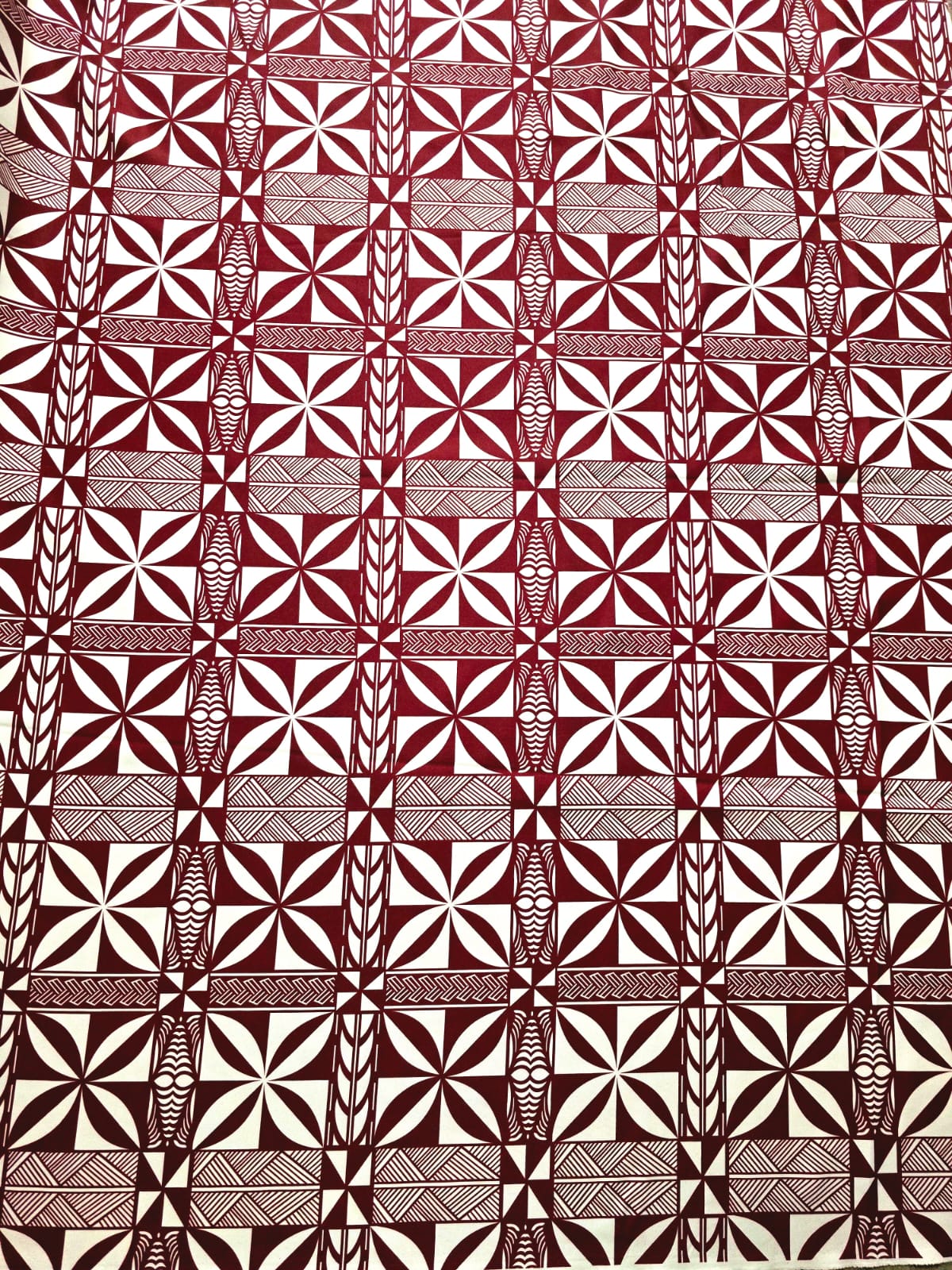 Polynesian Design #226 Maroon and White