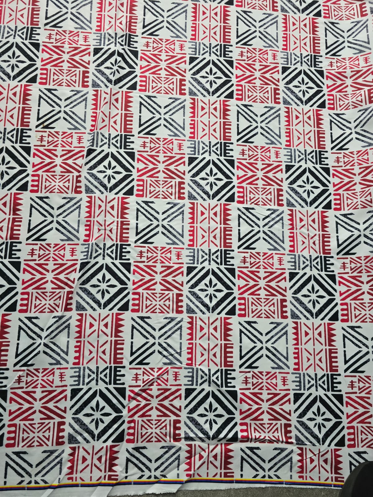 Polynesian Design #245 Red, Grey and Black