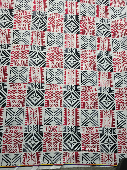 Polynesian Design #245 Red, Grey and Black