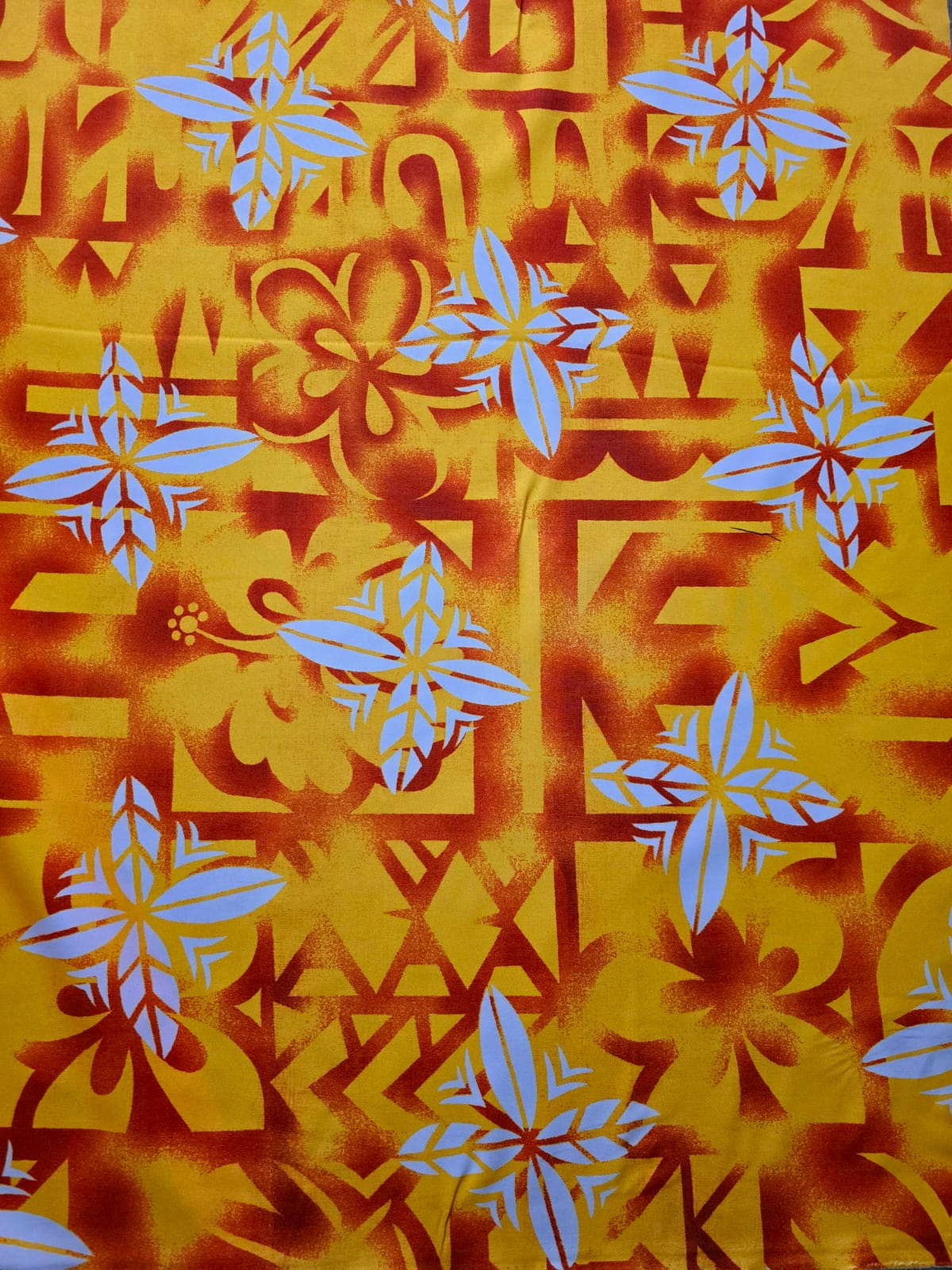 Polynesian Design #248 Orange, Yellow and White