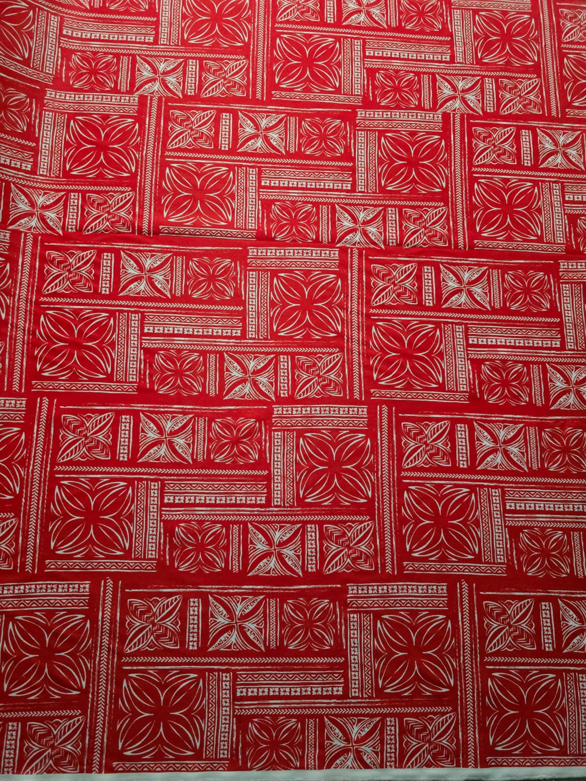 Polynesian Design #252 Red and White