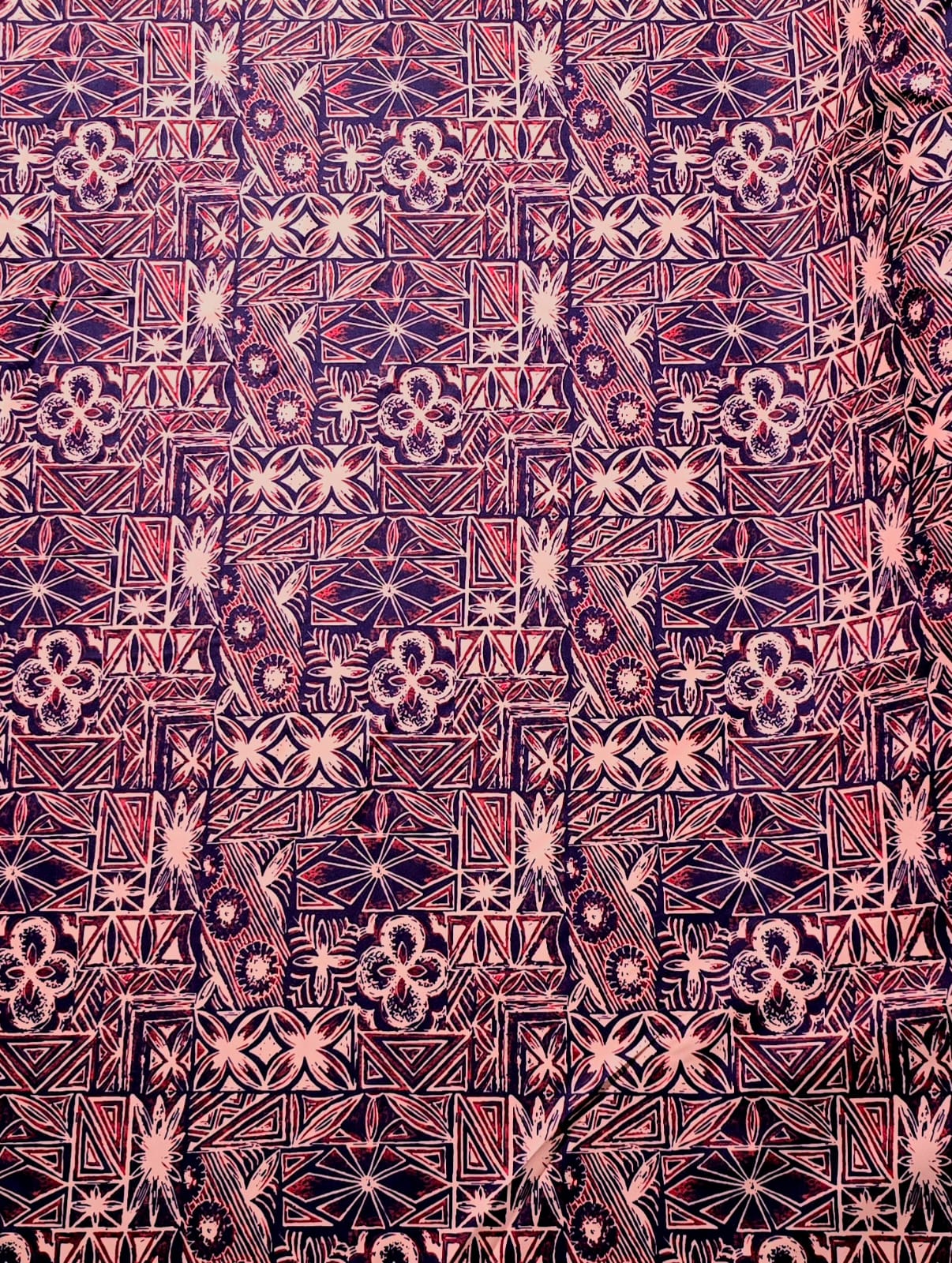 Polynesian Design #253 Peach and Purple