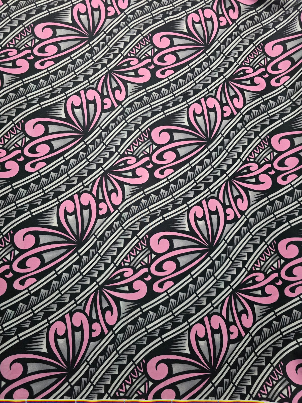 Polynesian Design #256 Grey, Black and Pink