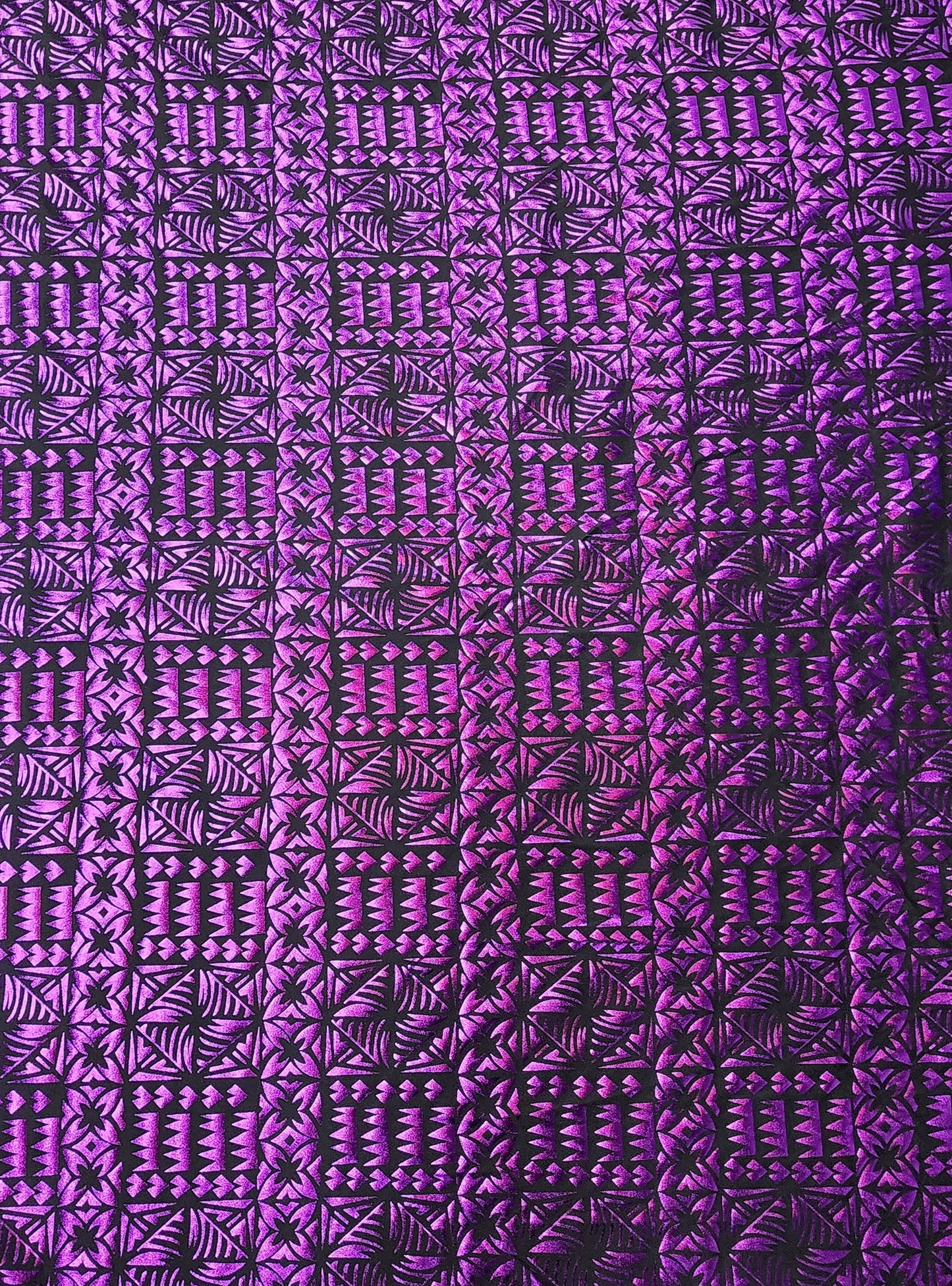Stretch Polynesian #69 Purple on Black