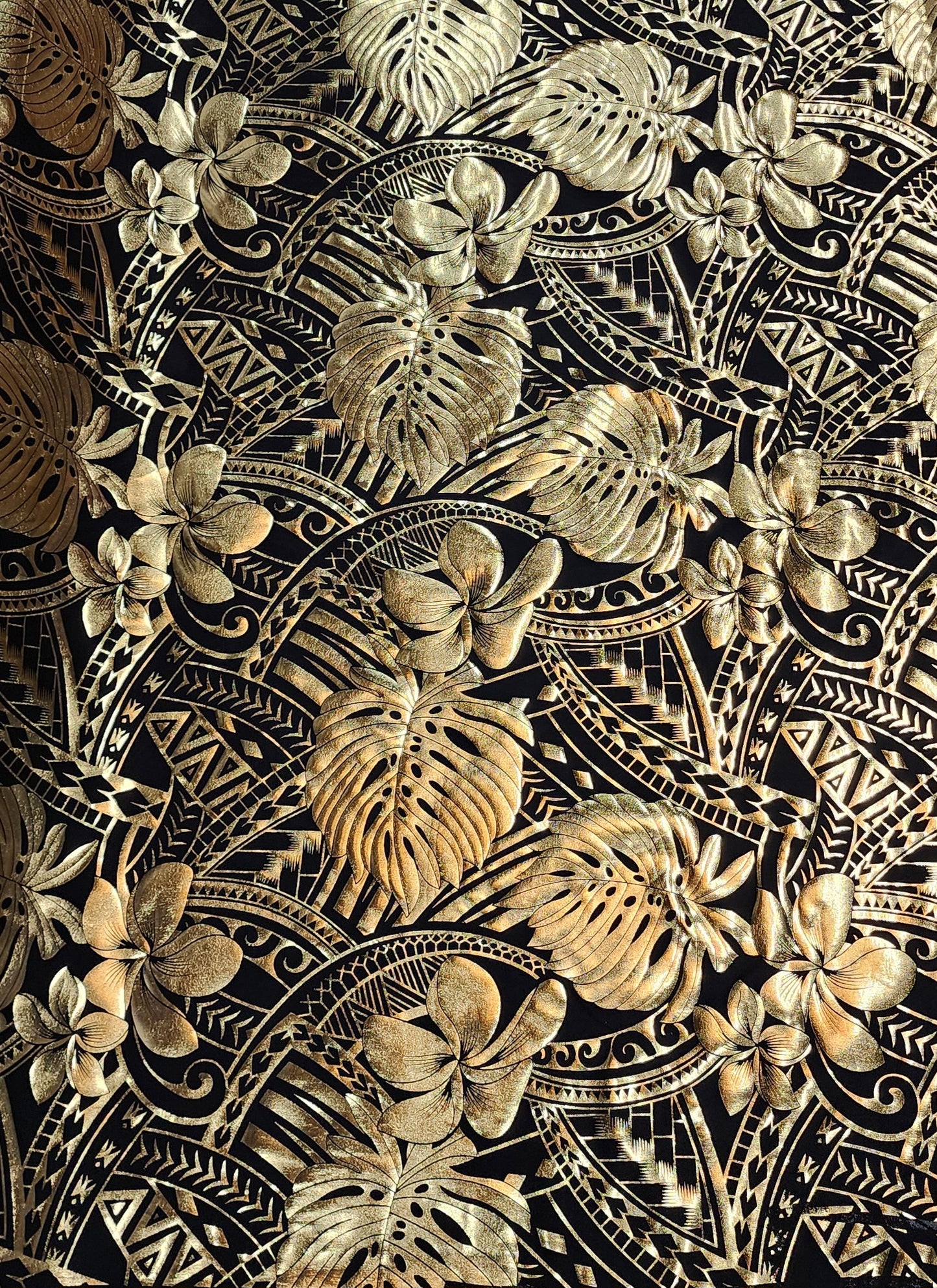 Stretch Polynesian #75 Gold on Black