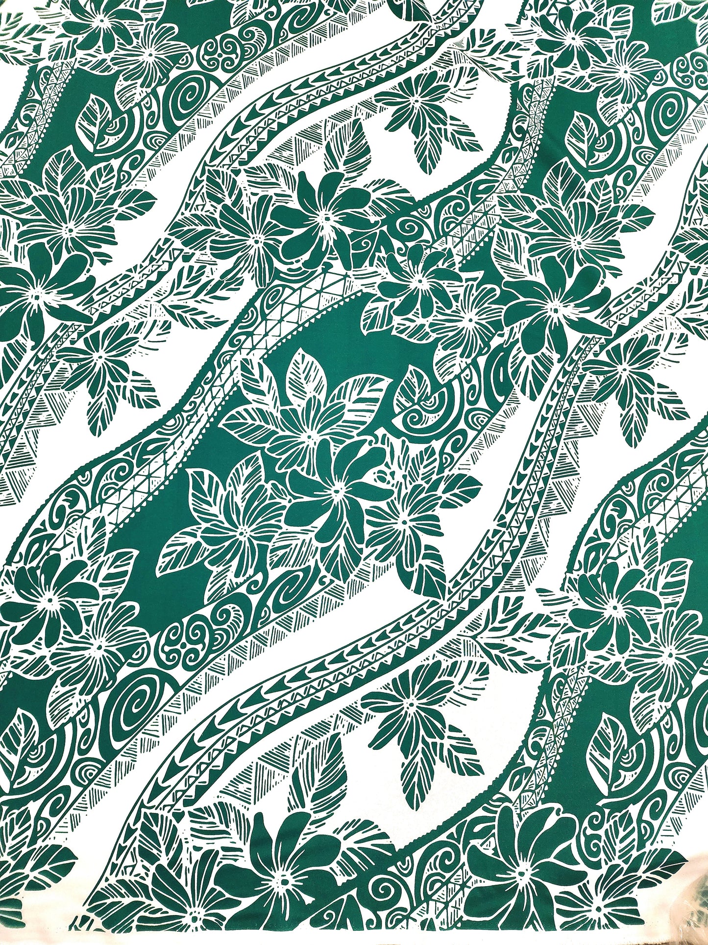 Polynesian Design #194 Green and White
