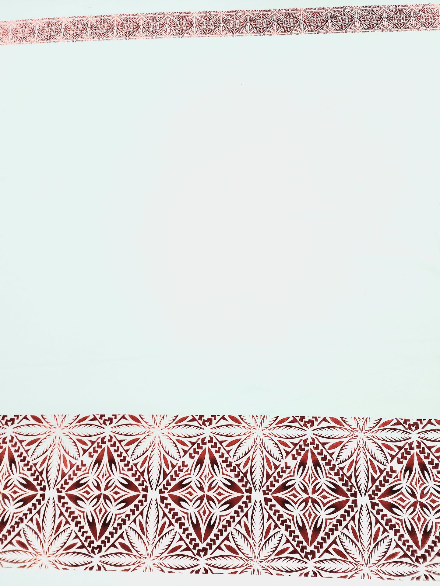 Polynesian Design #185 Red, White and Black border