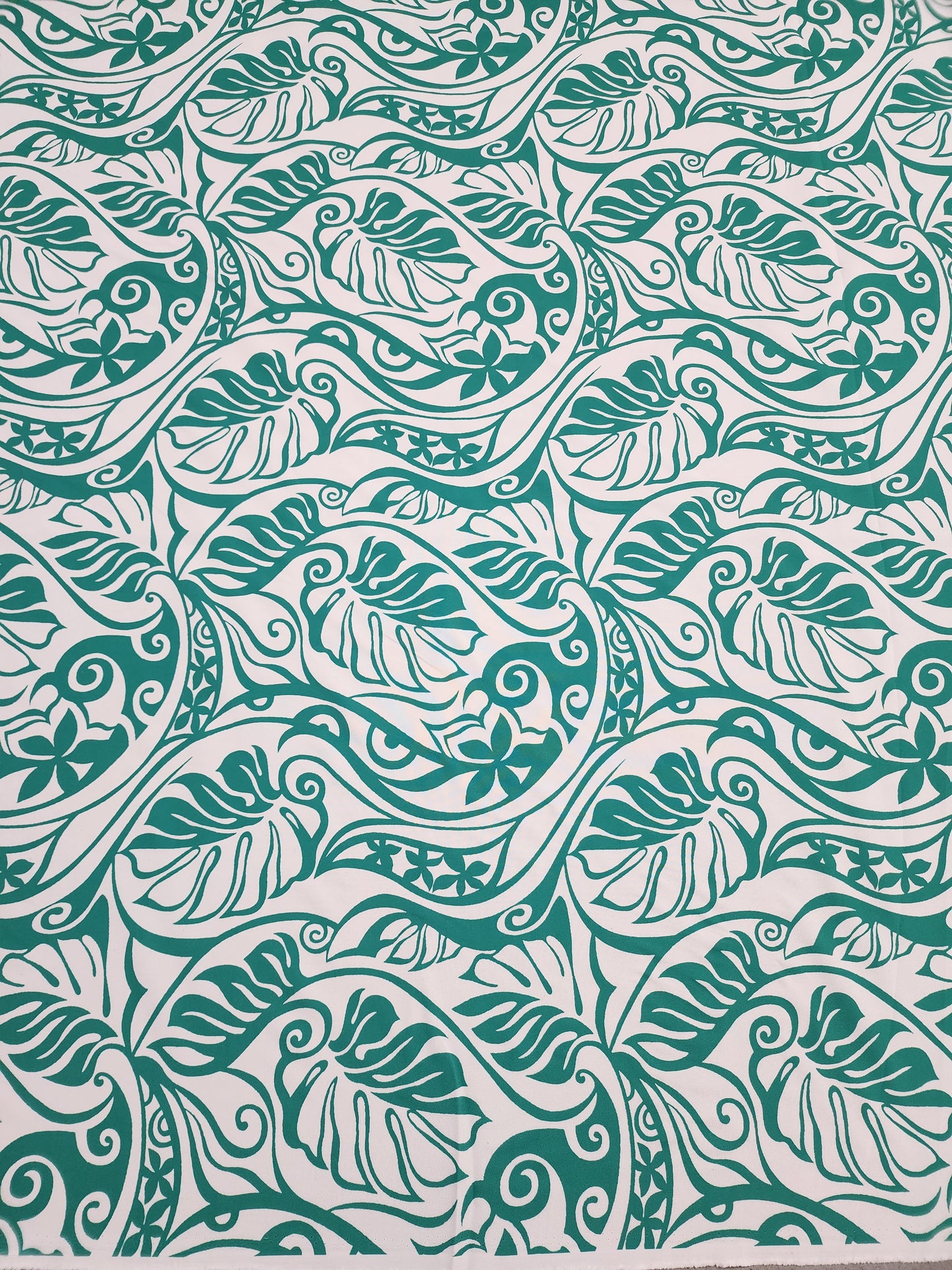 Polynesian Design #166 Green and White