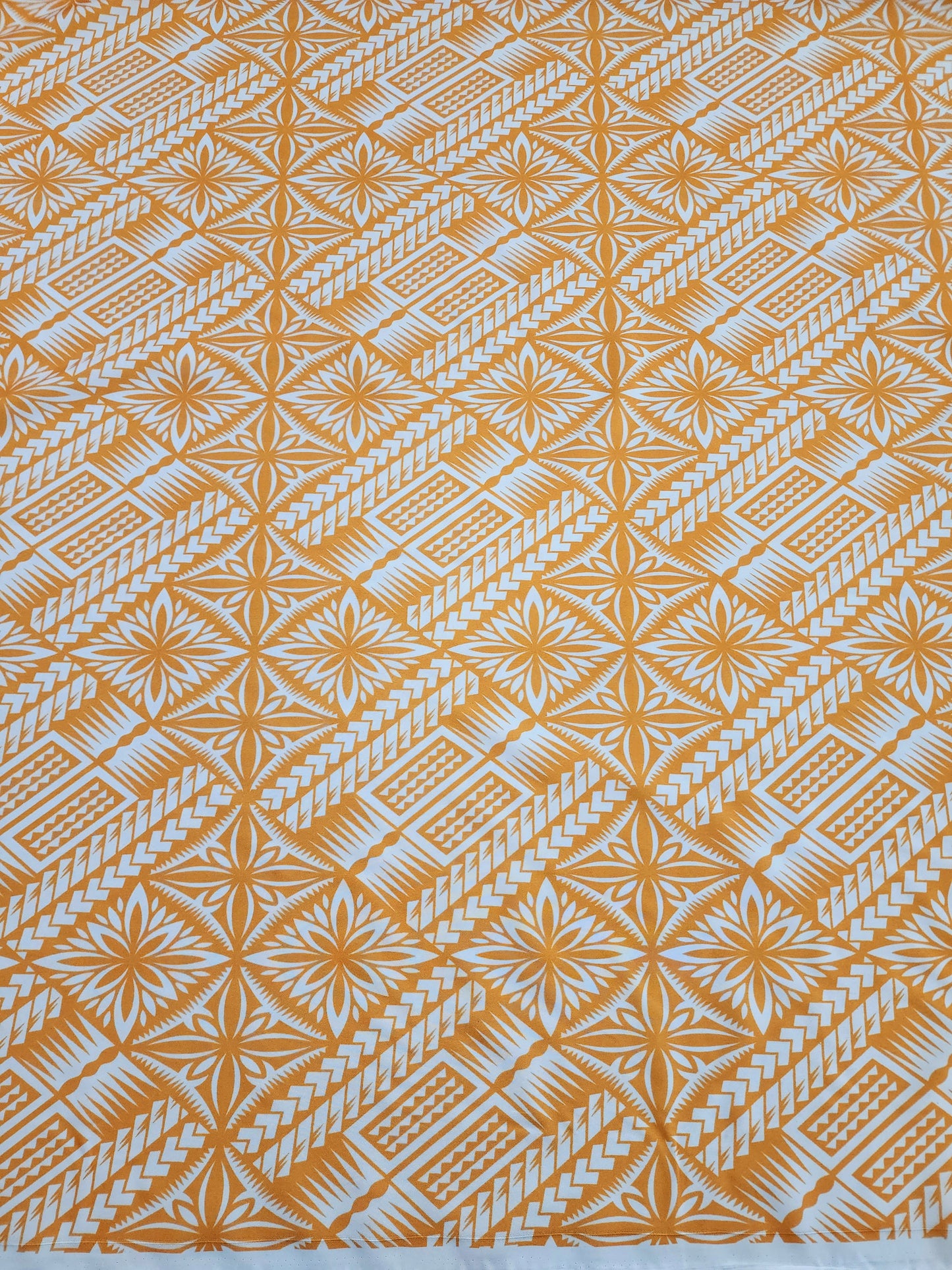 Polynesian Design #176 Mustard and White