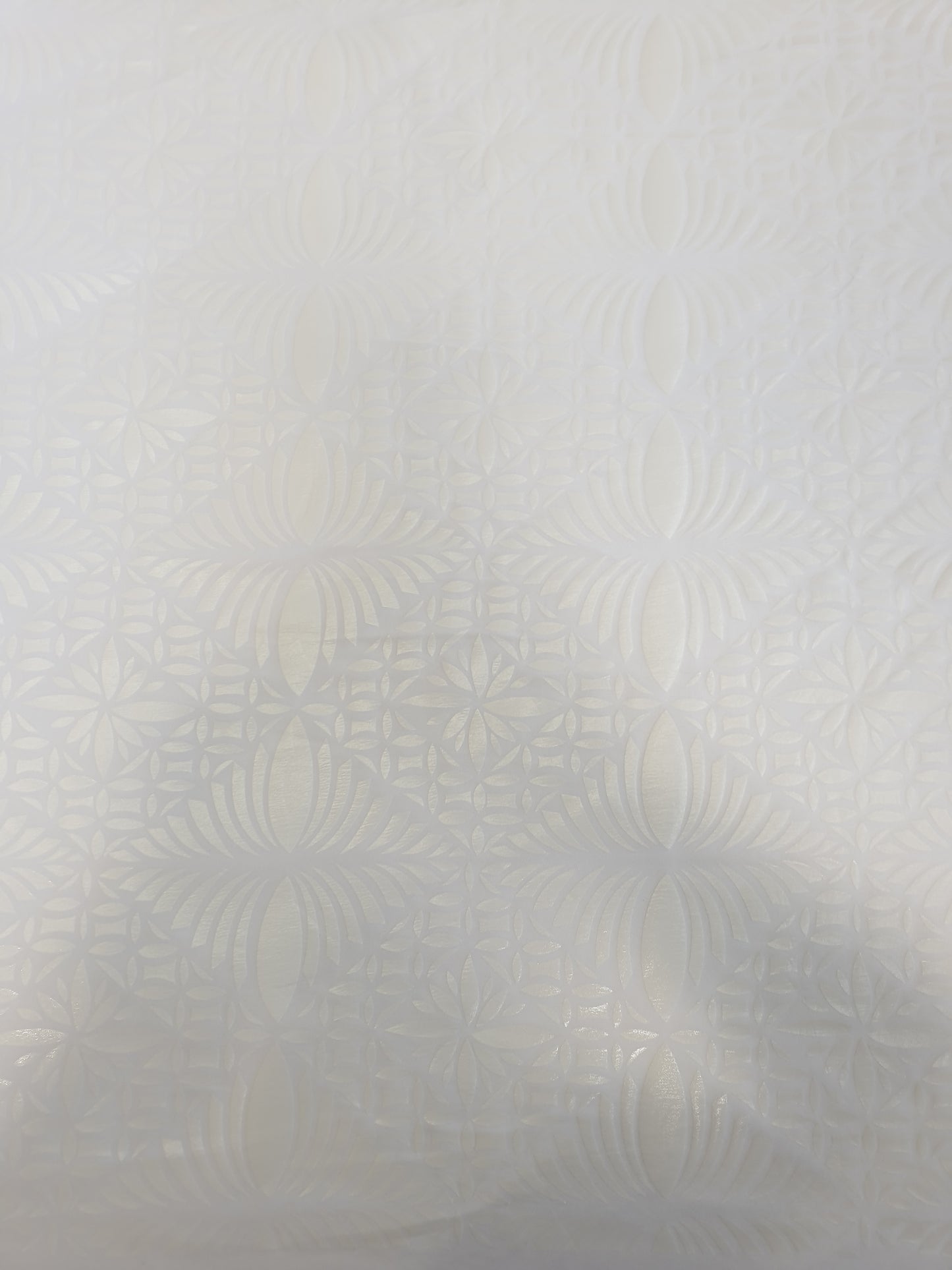 Stretch Polynesian Design #23 White on White