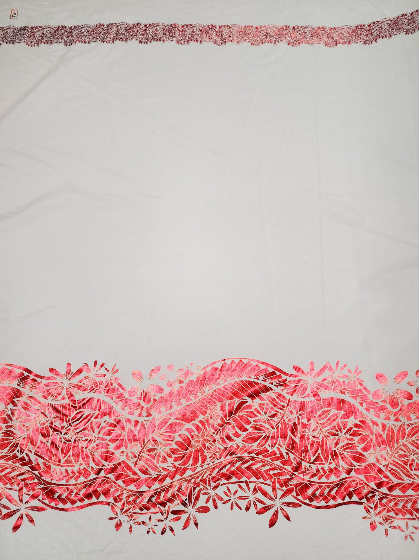Shiny Polyester Design #21 Red on White