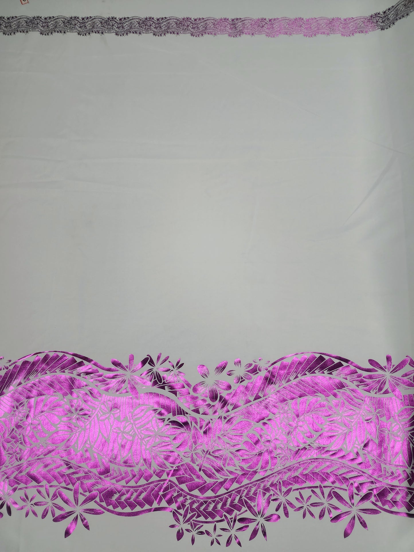 Shiny Polyester Design #23 Purple on White