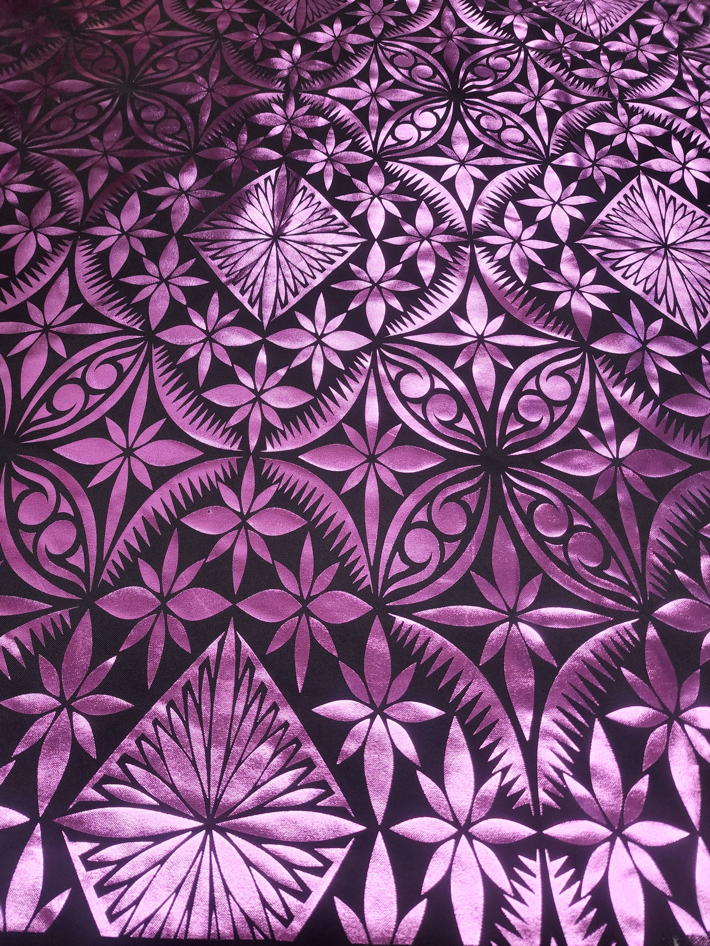 Shiny Polyester Design #18 Pink on Black