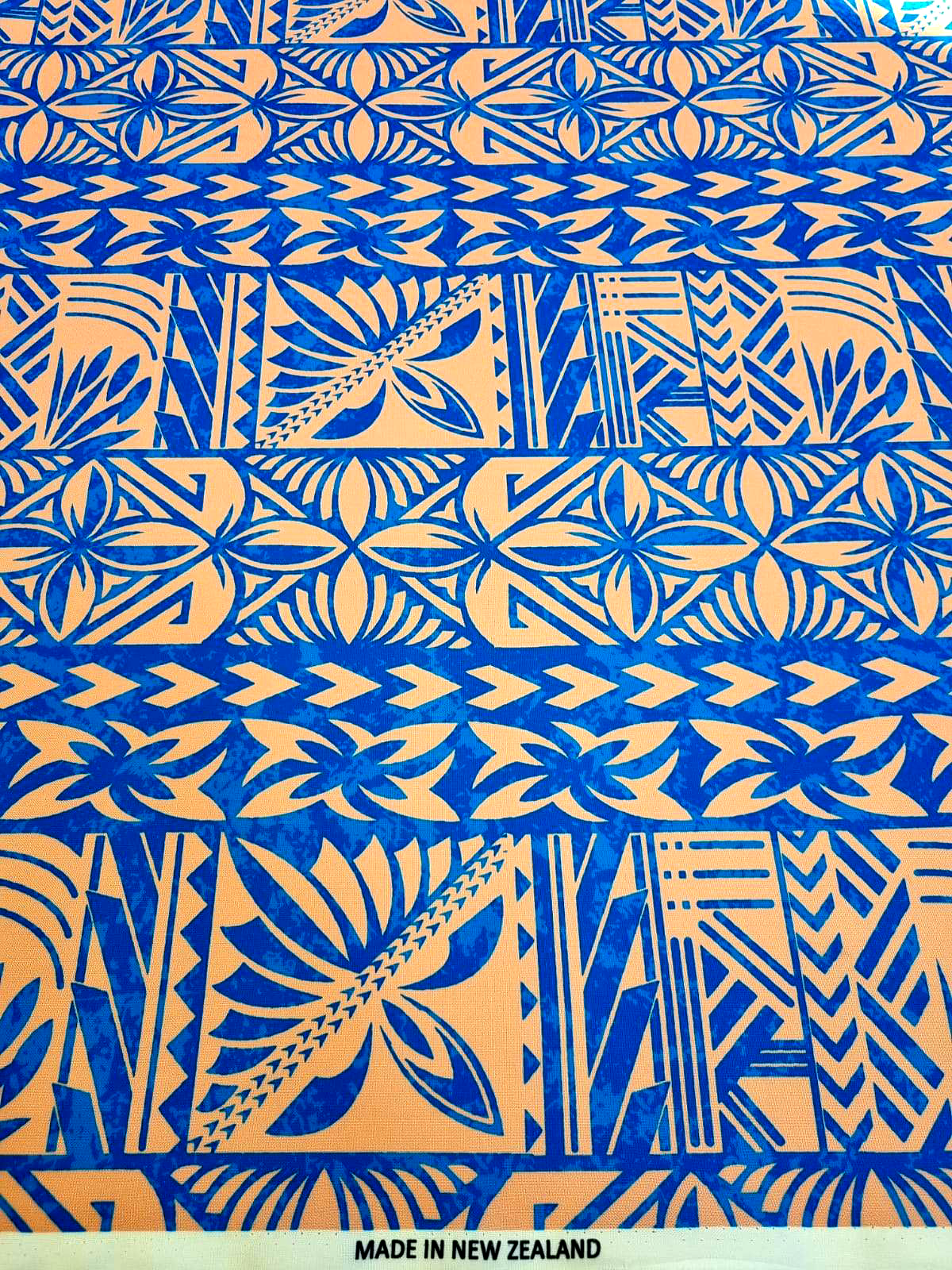 Polynesian Design #62 Peach and Blue