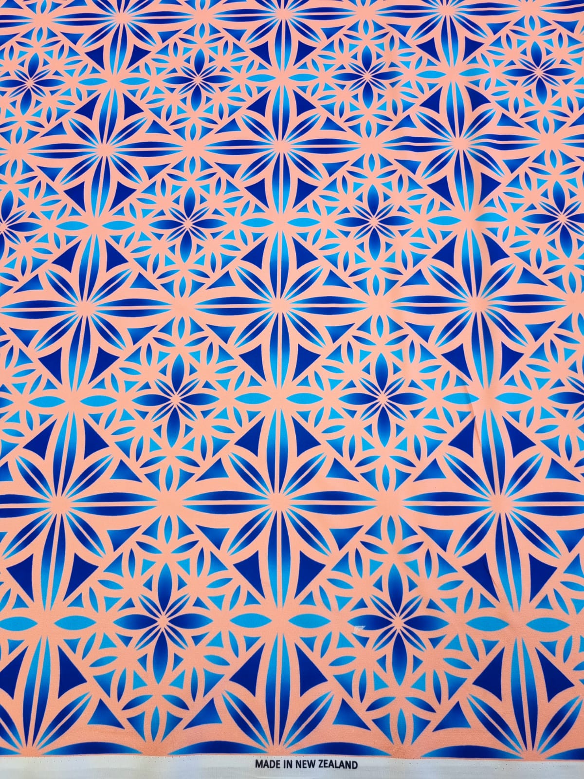 Polynesian Design #23 Blue and Light Pink