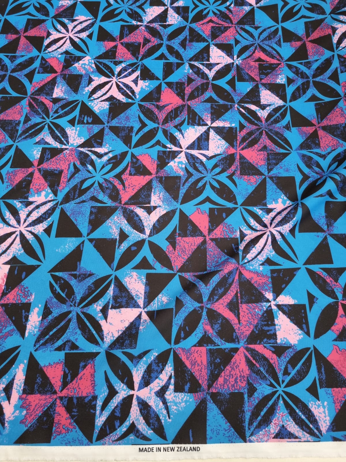 Polynesian Design #13 Blue, Black and Pink