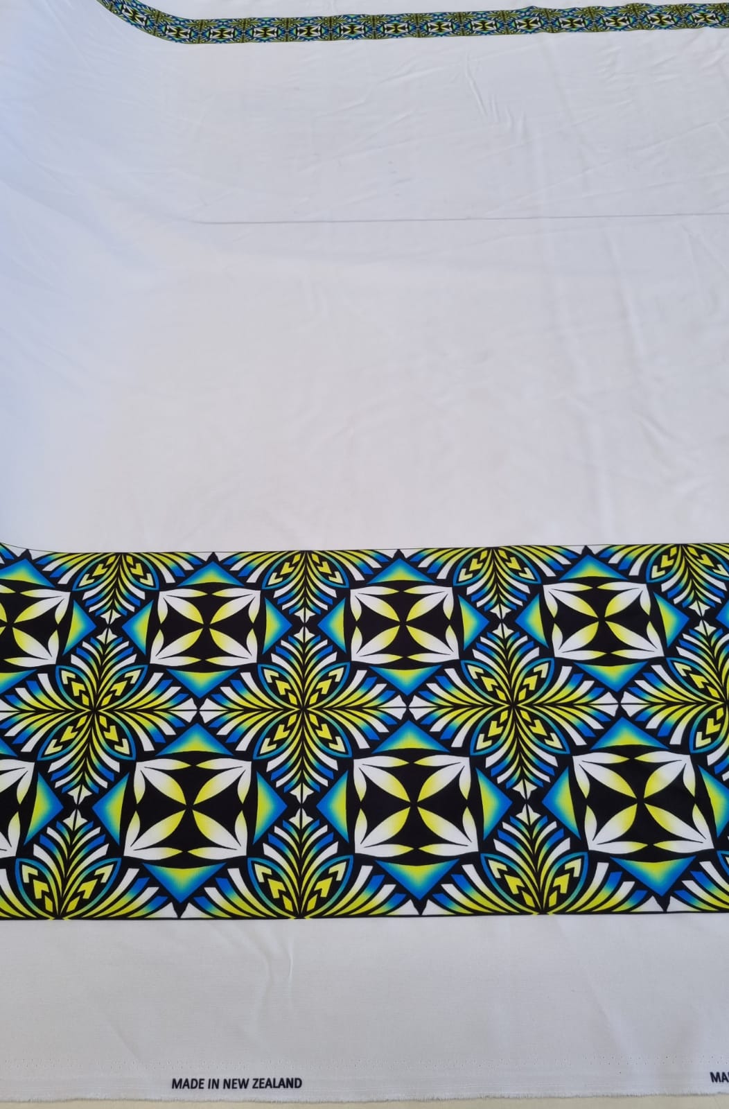 Polynesian Design #8 White, Yellow and Blue