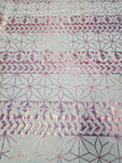 Stretch Polynesian Design #37 Pink on White