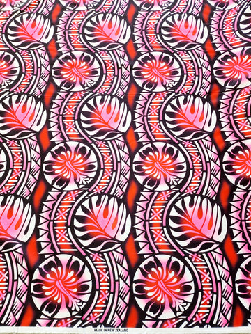 Polynesian Design #147 Pink, White and Black