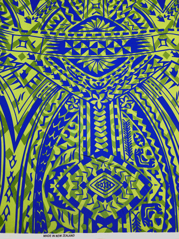 Polynesian Design #131 Green and Blue