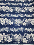 Polynesian Design #128 Navy Blue and White