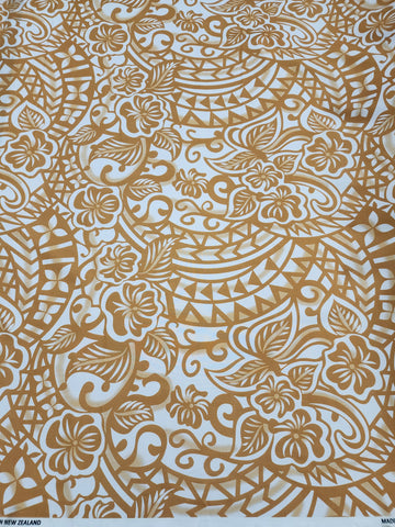 Polynesian Design #124 Gold and White