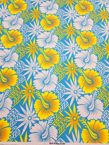 Polynesian Design #117 Yellow, White and Blue