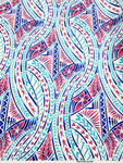 Polynesian Design #116 Blue and Pink