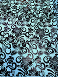 Shiny Polyester Design #29 Black on Light Blue