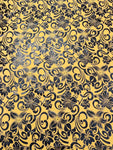 Shiny Polyester Design #32 Black on Mustard