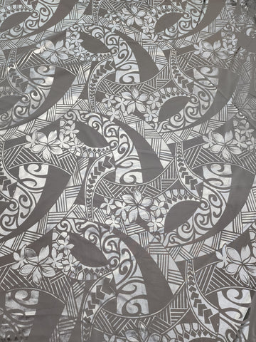 Shiny Polyester Design #33 Silver on Grey