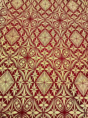 Shiny Polyester Design #36 Gold on Maroon