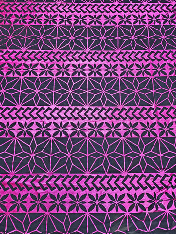 Shiny Polyester Design #39 Pink on Navy Blue