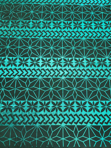 Shiny Polyester Design #41 Aqua on Dark Green