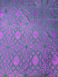 Shiny Polyester Design #48 Purple on Green