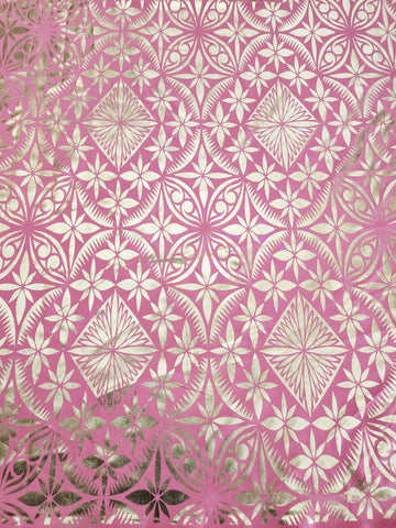 Shiny Polyester Design #49 Gold on Pink