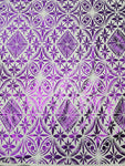 Shiny Polyester Design #53 Purple on White